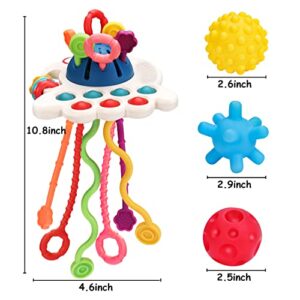 Montessori Pull String Toys for Babies 0-6 6-12 Months Baby Sensory Toys Balls Toddler Travel Infant Toys 9 10 12-18 Month Teethers Developmental Fine Motor Skills Toys for 1 2 Year Old Birthday Gift