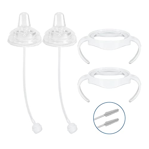 Sippy Cup Soft Spout Conversion Kit for Philips Avent Natural Baby Bottle, Bottle Handles and Weighted Straw （2 Pack）