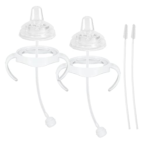 Sippy Cup Soft Spout Conversion Kit for Philips Avent Natural Baby Bottle, Bottle Handles and Weighted Straw （2 Pack）