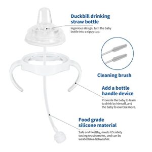 Sippy Cup Soft Spout Conversion Kit for Philips Avent Natural Baby Bottle, Bottle Handles and Weighted Straw （2 Pack）