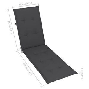 imasay Deck Chair Cushion Anthracite (29.5"+41.3") x19.7"x1.2"