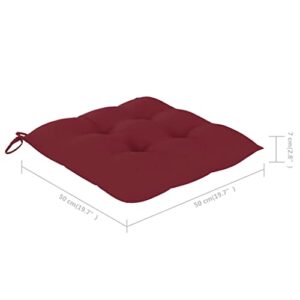 imasay Chair Cushions 6 pcs Wine Red 19.7"x19.7"x2.8" Fabric