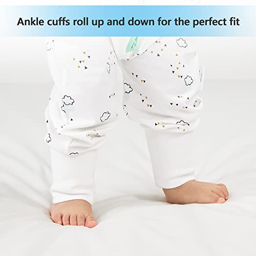 TILLYOU Toddler Sleeping Bag - 100% Cotton Toddler Wearable Blanket Sleep Sack Sleeveless Sleeping Bag TOG 0.5,Small Cloud,3T