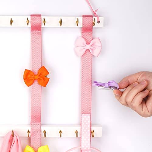 Jtksfcl Headband Holder Hair Bow Holder Organizer for Girls, Baby Hair Accessory Storage Display, Wall Hanging Hair Clips Headband Organizer for Home Room Nursery Decor