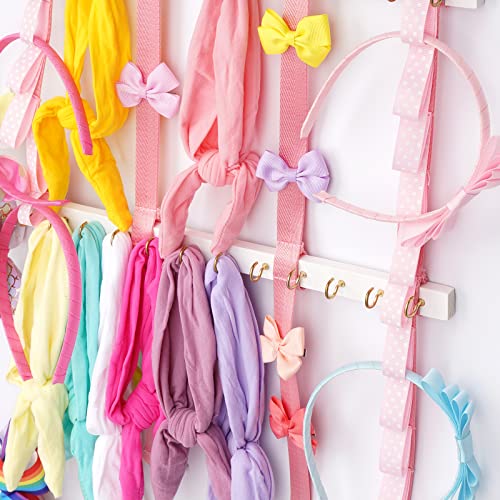 Jtksfcl Headband Holder Hair Bow Holder Organizer for Girls, Baby Hair Accessory Storage Display, Wall Hanging Hair Clips Headband Organizer for Home Room Nursery Decor