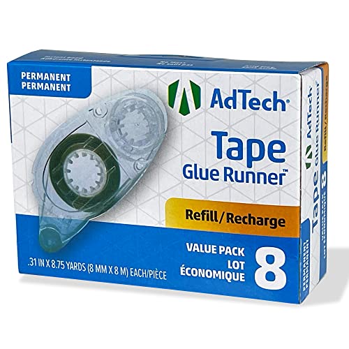 Adtech 05603 Glue Runner Permanent 35 Yards Total - Pack of 3 (4 Each) & 05674 Permanent Crafter's Tape Refills, Single Unit