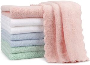orighty burp cloths for baby 8 pack - super soft & highly absorbent coral fleece baby burp cloth - 20 x 10 inch gentle & large burp rugs for baby sensitive skin - burping cloths for newborn essential