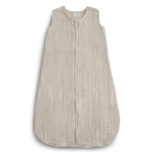 mushie baby wearable blanket | 100% organic cotton muslin | sleeping bag for infants (fog)