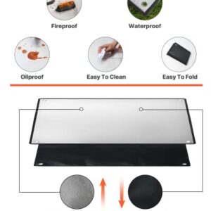 Elayce High-Temperature Resistant, Waterproof, and Portable BBQ Mat - 20"x25" with Adjustable Size and Four Corner Holes for Gas, Charcoal, and Electric Grills