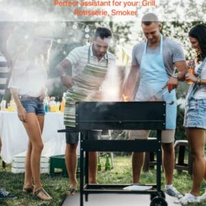 Elayce High-Temperature Resistant, Waterproof, and Portable BBQ Mat - 20"x25" with Adjustable Size and Four Corner Holes for Gas, Charcoal, and Electric Grills
