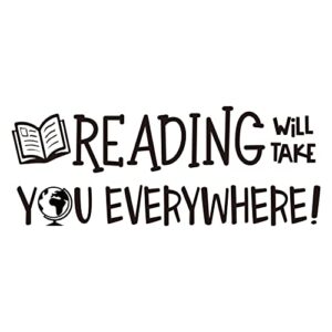 reading will take you everywhere vinyl wall decal inspirational wall sayings positive quotes art letters kids room classroom decor