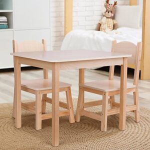 tookyland wood kids table and chairs set,natural,sturdy,doesn't wobble,light color children's furniture,easy to match