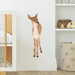 royolam cute deer wall decal nursery animal fawn wall sticker removable peel and stick waterproof wall art decor stickers for kids baby classroom living room playing room bedroom