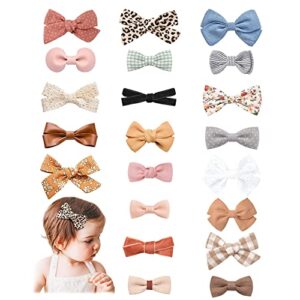 21 pack baby girls hair clips bows fully lined non slip barrettes for fine handmade hair accessories for newborn infant toddler kids