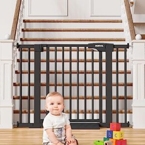 ABOIL Dog Gate for Stairs, Baby Gate for The House Doorway, 29-43 Inch Wide Auto Close Safety Child Gate Gate for Door, Pressure Mounted, No Drilling, Easy Walk Thru Pet Gates (Black)