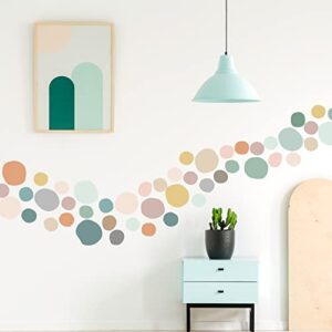 Epakh Christmas Polka Dots Wall Decal Gifts Boho Rainbow Wall Sticker for Kids Girls Bedroom Living Room Classroom Playroom Decor Wallpaper Boho Vinyl Removable Art Sticker(Light Colors, 8 Sheets)