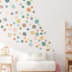 Epakh Christmas Polka Dots Wall Decal Gifts Boho Rainbow Wall Sticker for Kids Girls Bedroom Living Room Classroom Playroom Decor Wallpaper Boho Vinyl Removable Art Sticker(Light Colors, 8 Sheets)