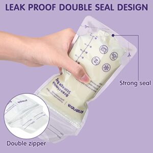 360 Count Breastmilk Storage Bags 6 OZ No Leak Zipper Seal Breast Milk Bags Disposable Double Opening Self Standing Pouches Freezer Milk Storage for Breastfeeding