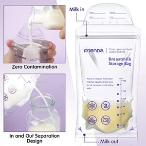 360 Count Breastmilk Storage Bags 6 OZ No Leak Zipper Seal Breast Milk Bags Disposable Double Opening Self Standing Pouches Freezer Milk Storage for Breastfeeding