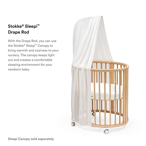 Stokke Sleepi Drape Rod, Natural - Made from Solid Beech Wood - Compatible with Stokke Sleepi Crib/Bed & Mini