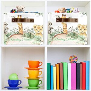 Safari Wild Animal Personalized Storage Basket ,Custom Storage Bins Cubes Organizer with Handle for Bedroom Wardrobe Nursery Basket 1 Pack