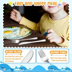 12-Piece Kids Silverware, HaWare Stainless Steel Toddler Utensils Flatware Set, Preschooler Eating Utensils Includes 4 Spoons 4 Forks 4 Knives, Metal Children Cutlery for Home School, Mirror Finished