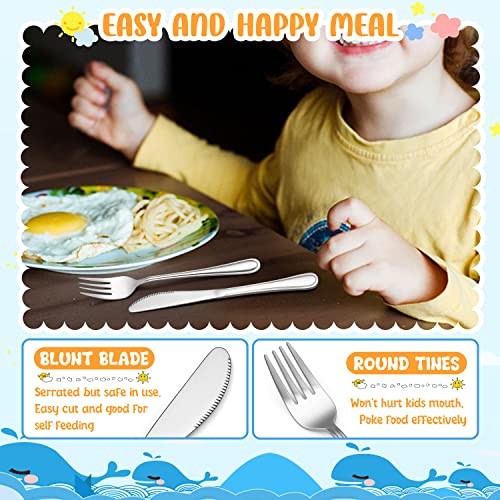 12-Piece Kids Silverware, HaWare Stainless Steel Toddler Utensils Flatware Set, Preschooler Eating Utensils Includes 4 Spoons 4 Forks 4 Knives, Metal Children Cutlery for Home School, Mirror Finished