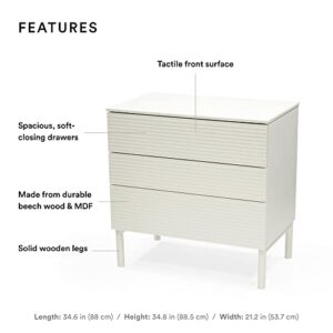 Stokke Sleepi Dresser, White - Spacious Dresser with Timeless Design - 3 Soft-Closing Drawers - Wall Securing Kit Included - Compatible Sleepi Changer