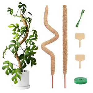 galiejar moss pole,27'' bendable moss pole for plants monstera,plant stakes plant support monstera pole moss poles for climbing plants (2pc)