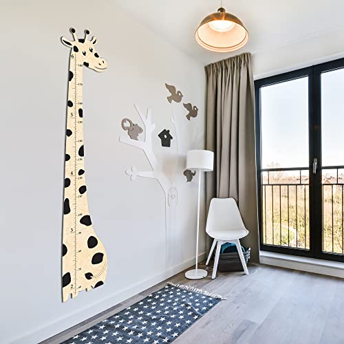 GADNIA Wooden Growth Chart for Kids, Boys & Girls | Cute Giraffe, Custom Height Chart, Measurement Ruler for Wall | Kids Bedroom, Playroom, Child's Room, Nursery Decor Decoration Wall Art