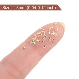 uxcell 20g Crushed Glass Chips, 1-3mm Irregular Metallic Glitter Glass for Craft DIY Jewelry Vase Filler Epoxy Resin Decoration Bright Golden
