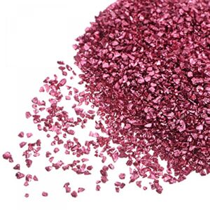 uxcell 20g crushed glass chips, 1-3mm irregular metallic glitter glass for craft diy jewelry vase filler epoxy resin decoration red