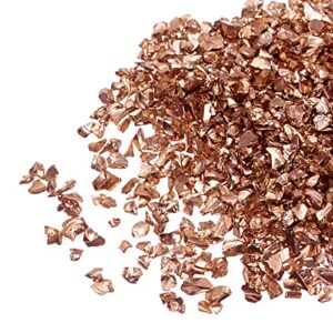 uxcell 20g crushed glass chips, 2-4mm irregular metallic chunky glitter glass for craft diy jewelry vase filler epoxy resin decoration khaki