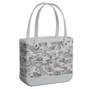 baby bogg bag small waterproof washable tote for beach boat 15x13x5.25 (snow way grey camo) limited edition