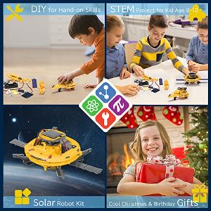 Science Kits for Kids Age 8-12, 6 in 1 Space Solar Robot Kit STEM Projects Build Your Own Robot with Solar Panel & Battery Power, Christmas Birthday Idea Gifts Toy for 9 10 11 12 Years Old Boy ,Girls