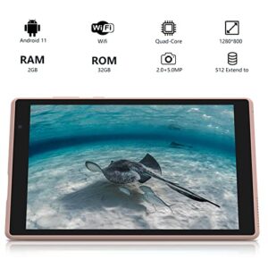 NOVOJOY Tablet 8 Inch Tablet, Android 11 Tablets, 32GB ROM 2GB RAM, Quad-core Processor, 1280x800 IPS HD Eye-Care Touchscreen, Dual Camera Tablets PC.