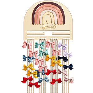 rainbow hair bows holder girl clip bow organizer baby hair accessories storage headband hanger for baby girls room wall hanging decor