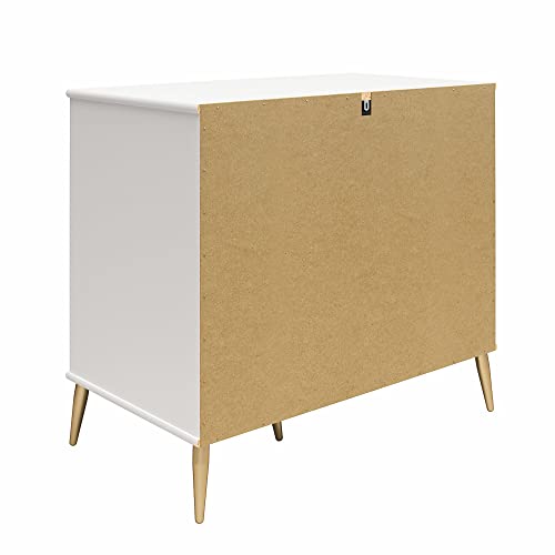 Little Seeds Valentina Asymmetrical Convertible Dresser, White/Taupe