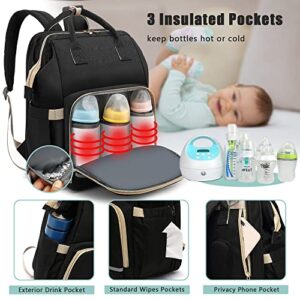 Baby Diaper Bag Backpack with Changing Station - Waterproof, Large 30L Capacity for Boy, Girl, Mom, Dad - Travel Baby Bag with Stroller Straps, Insulated Pockets - 16.5x9.4x14" - Baby Shower Gifts