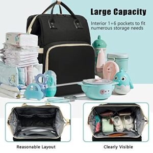 Baby Diaper Bag Backpack with Changing Station - Waterproof, Large 30L Capacity for Boy, Girl, Mom, Dad - Travel Baby Bag with Stroller Straps, Insulated Pockets - 16.5x9.4x14" - Baby Shower Gifts