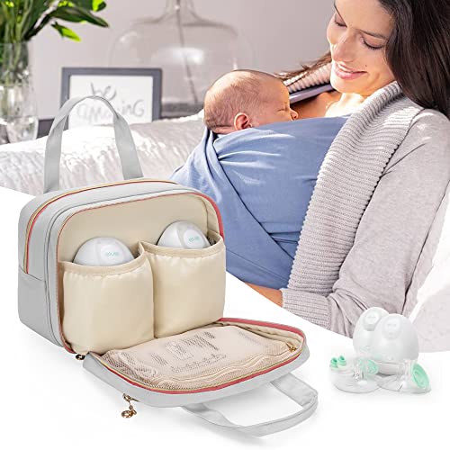 Damero Wearable Breast Pump Bag Compatible with Elvie and Willow Breast Pump, Carrying Bag for Wearable Breast Pump, Bottles, Pump Parts and Ice Pack, Patent Design