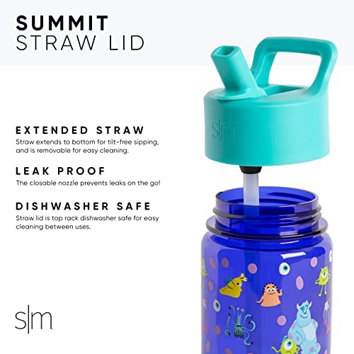 Simple Modern Disney Kids Water Bottle Plastic BPA-Free Tritan Cup with Leak Proof Straw Lid | Reusable and Durable for Toddlers, Girls | Summit Collection | 12oz, Princess Rainbows