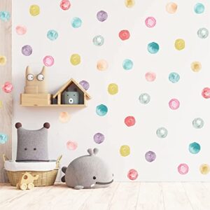 polka dot wall decals removable watercolor colorful wall sticker for kids baby girls living room bedroom playroom 60dots