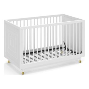 little seeds aviary 3-in-1 crib with adjustable mattress height, white