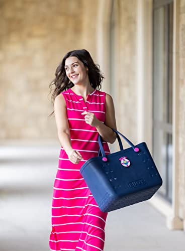 Buoy Tote Bag | Large Beach Tote Bags for Women | Nurse + Teacher Tote Bag | Waterproof Sandproof Rubber Beach Bag | For Pool, Concerts, Weekend Travel Tote Bags | Large Tote Bags for Women | Navy