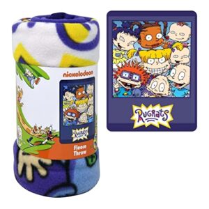 rugrats fleece blanket (45" x 60") | rugrats bedroom decor bundle with stickers and more for kids toddlers children | plush blanket | soft and exceptionally long-lasting