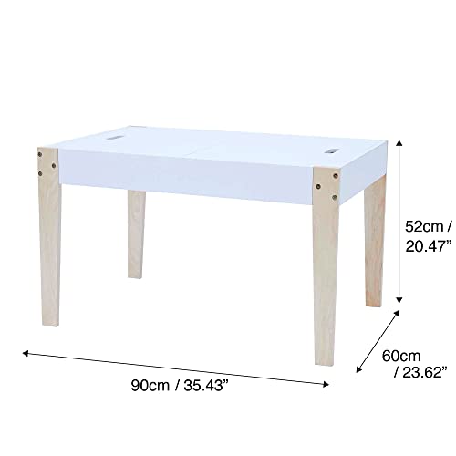 Fantasy Fields 3 Piece Way, White Play 2 Chairs Set with Storage and Convertible Chalkboard Table Top