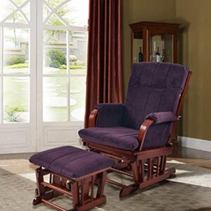 Artiva USA Home Deluxe Microfiber Cherry Wood Glider and Ottoman Set