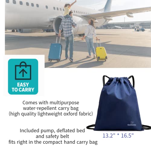 Gembebe Inflatable Airplane Travel Bed | Hand Pump, Seat Belt and Carry Bag Included | Perfect for Traveling | Safe to Use Kids Toddler| Bpa Free