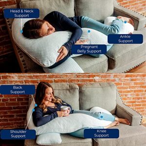 Pregnancy Pillows for Sleeping | Cooling Pregnancy Pillow for Pregnant Women to Sleep | Gel Memory Foam Side Sleeper Body Pillow | Body Pillows for Adults | Maternity Pillow for Pregnant Women